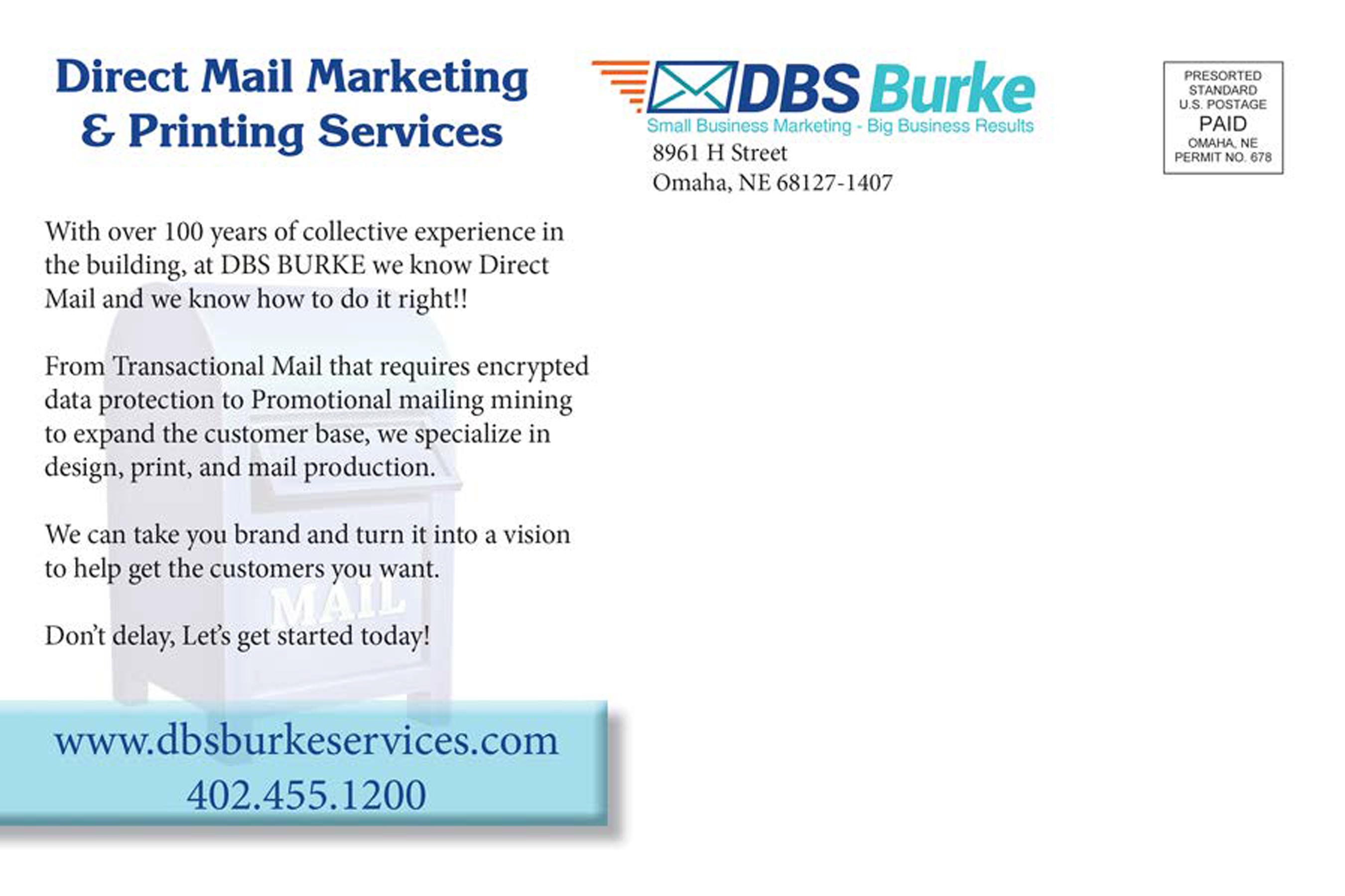 Blue DBS Direct Mail - BACK